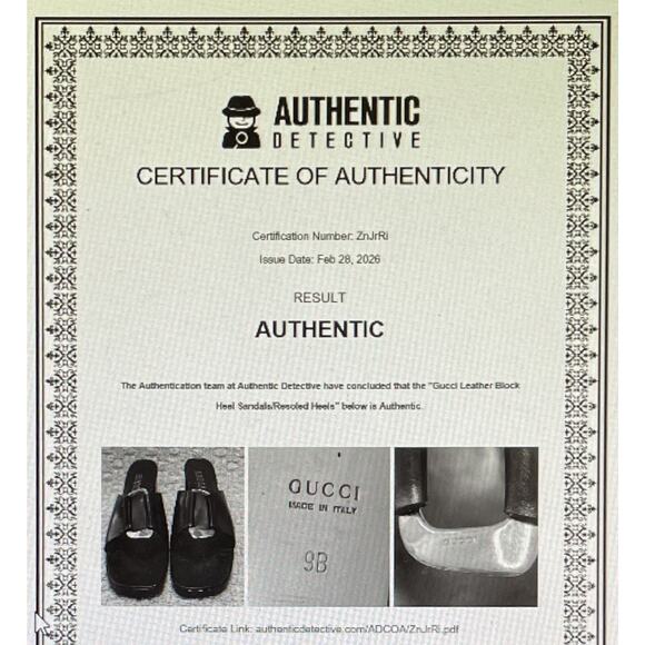 Gucci Black Leather Gold Buckle Slides Mules 9 Box EUC Sandals Shoes COA - Picture 16 of 16